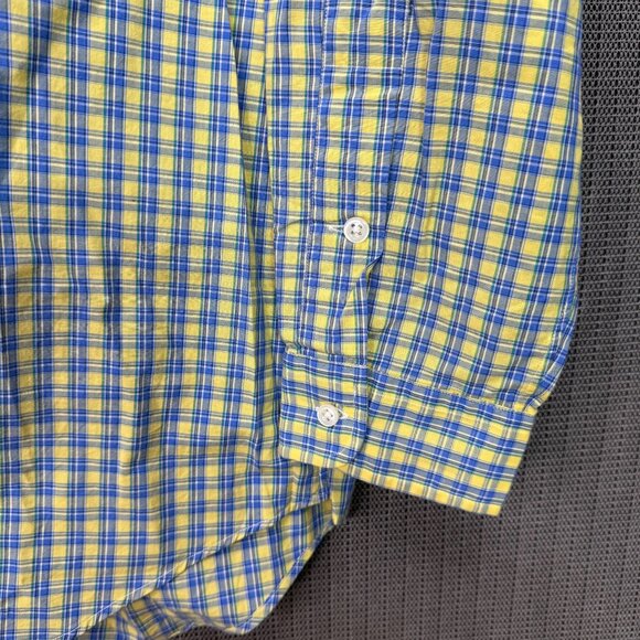 Ralph Lauren Blake Mens Size L Yellow & Blue Plaid Button-Down Shirt Long Sleeve - Picture 4 of 8